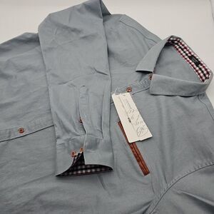 Coofandy Men's Gray Denim Weight Gray Shirt 50% Cotton, 48% Poly, 2% Span Size X